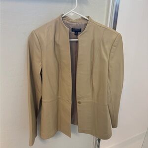 CLASSIQUES ENTIER TAN 100% LEATHER JACKET SIZE 6